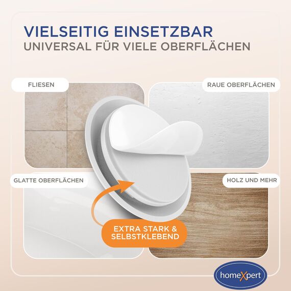 Bumms Türstopper für Boden und Wand Weiß selbstklebend ohne bohren [4 Stück] - Ø 60 mm - Wandpuffer für Wandschutz aus Gummi - Türpuffer für Türanschlag, Türgriffschutz bei Wänden