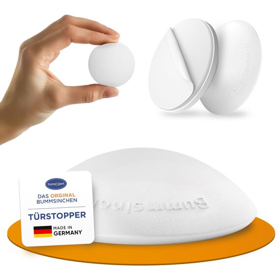 Bummsinchen Türstopper Wand Weiß selbstklebend [10 Stück] - Ø 40 mm - kleiner Wandpuffer für Wandschutz - Türpuffer Wand für Türanschlag, Türgriffschutz, Türklinken Stopper