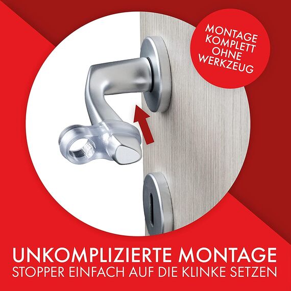 LouMaxx Türklinkenpuffer 12 Stück transparente Türstopper Klinke universell passend für dünne und dicke Türgriffe als Türschutz und Wandschutz, Türpuffer schützt Wände und Möbel vor Macken
