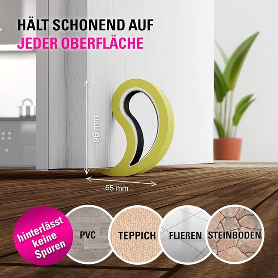 Stoppy, Stoppi, Fensterstopper, Türstopper, Türkeil, Türhaken, Fensterklammer, 4er Set (erhältlich in 14 Farben) (schwarz)