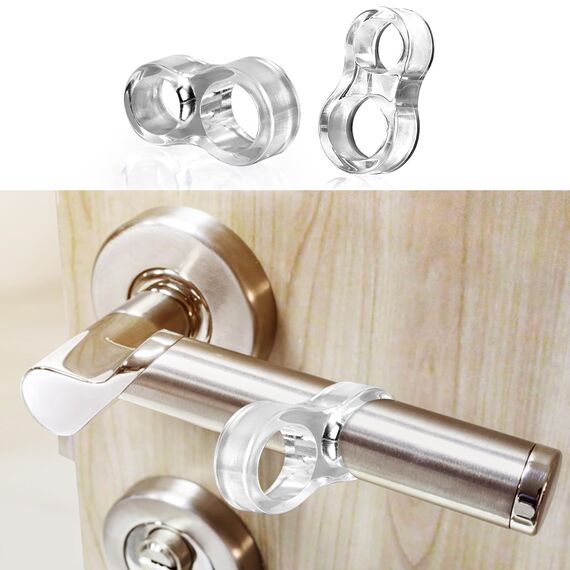12x in "8"-Form Türstopper Klinke, RISVOWO Türpuffer für jede Türklinke, Türschoner zum Schutz vor Macken, Transparenter Türklinkenpuffer, Türklinken Stopper