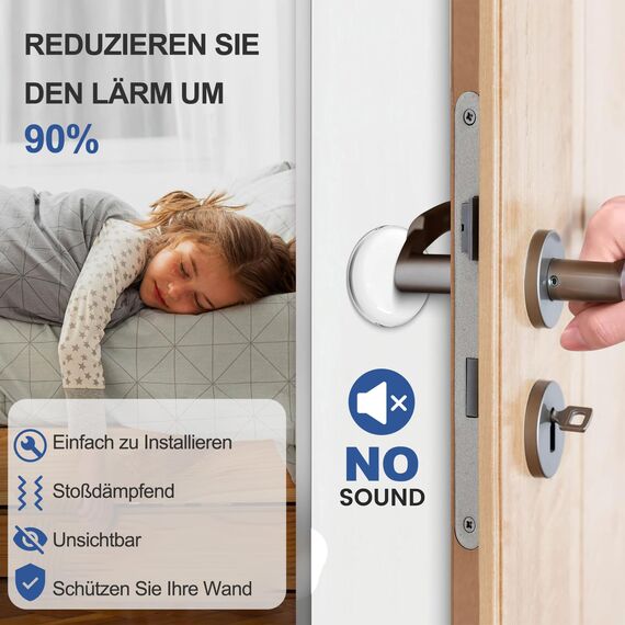 Türstopper Wand Selbstklebend 8 Stück Türklinkenpuffer Transparent - Wandpuffer als Schutz für Wand und Tür -Türpuffer Wandschutz als Gummipuffer für Türklinken gegen Türanschlag Türgriff Schutz 50mm