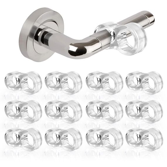 12x in "8"-Form Türstopper Klinke, RISVOWO Türpuffer für jede Türklinke, Türschoner zum Schutz vor Macken, Transparenter Türklinkenpuffer, Türklinken Stopper