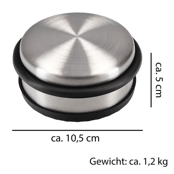 1 x Türstopper 1,2 kg Boden schwer VonBueren | ca. 10,5 x 5 cm | Tür Stopper aus Edelstahl/Metall | door stopper