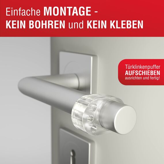 LouMaxx Türklinkenpuffer 12er Set transparente Türstopper Klinke als Türschutz und Wandschutz für Türgriff und Fensterklinke, Türpuffer schützt Wände und Möbel vor Macken und Kratzern