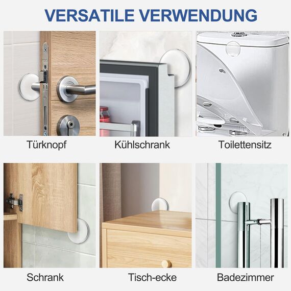 Türstopper Wand Selbstklebend 8 Stück Türklinkenpuffer Transparent - Wandpuffer als Schutz für Wand und Tür -Türpuffer Wandschutz als Gummipuffer für Türklinken gegen Türanschlag Türgriff Schutz 50mm