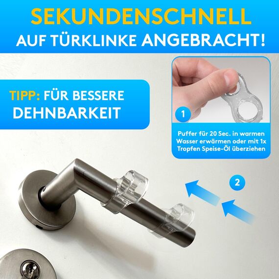 SilverRack® Türstopper Türklinkenpuffer 8-Form Transparent [18 Stück] - Wandpuffer als perfekter Schutz für Wand und Tür - Türpuffer Wandschutz als Türstopper für Türklinken und Fenster