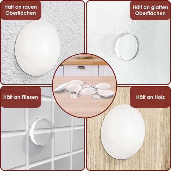 WEIDEBACH® 12x dezente Türpuffer mixed weiß & transparent, Türstopper Wand selbstklebend 20x5 mm / 40x8mm, Elastikpuffer für Bad, Möbel, Wände, Gummistopper, Türpuffer wand transparent, Puffer