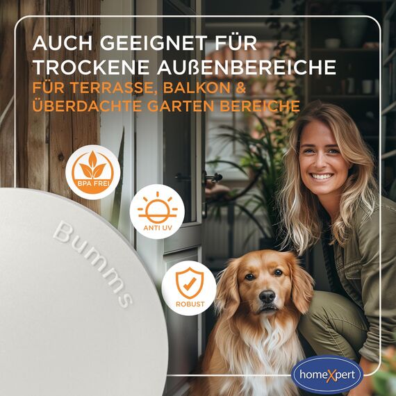 Bumms Türstopper für Boden und Wand Weiß selbstklebend ohne bohren [4 Stück] - Ø 60 mm - Wandpuffer für Wandschutz aus Gummi - Türpuffer für Türanschlag, Türgriffschutz bei Wänden