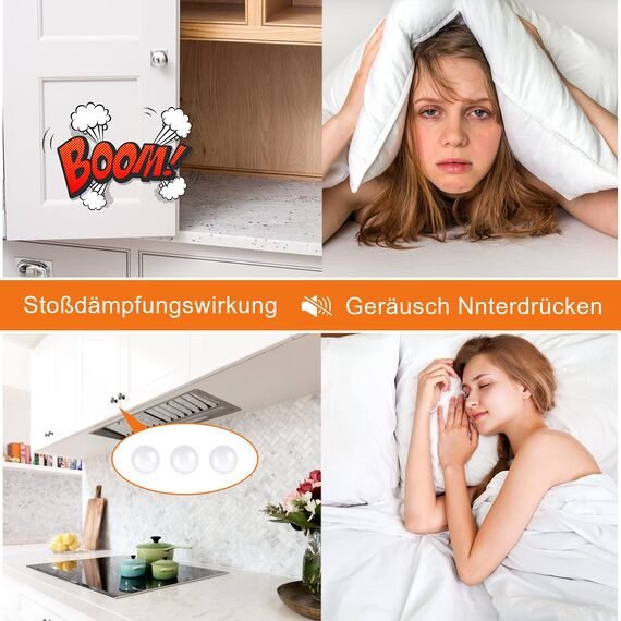 206 Stück Selbstklebend Elastikpuffer Türpuffer Transparent Gummipuffer Schutzpuffer Anschlagpuffer Anschlagdämpfer für Türen Schränke Möbel (4 Größen)