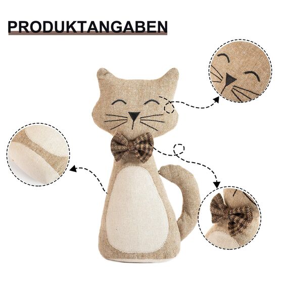 Forecronic Niedliche Türstopper Dekorative für Haus und Büro, Katze beschwert Innenraum Stoff gefüllte Tier Türstopper Boden dekorativ