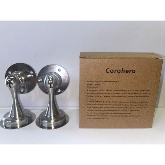 Magnetischer Türstopper 2 Stück, Türstopper aus Edelstahl für die Unterseite der Tür, Wand und Bodenmontage, Ohne Bohren Türschnäpper Türhalter mit Klebebändern | Bohren Sie mit Schrauben, Silber