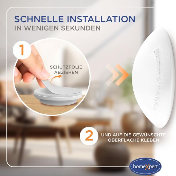 Bummsinchen Türstopper Wand weiß selbstklebend [4 Stück] - Ø 40 mm - kleiner Wandpuffer für Wandschutz - Türpuffer Wand für Türanschlag, Türgriffschutz, Türklinken Stopper