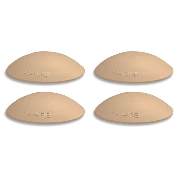 Bumms Türstopper für Boden und Wand Beige selbstklebend ohne bohren [4 Stück] - Ø 60 mm - Wandpuffer für Wandschutz aus Gummi - Türpuffer für Türanschlag, Türgriffschutz bei Wänden
