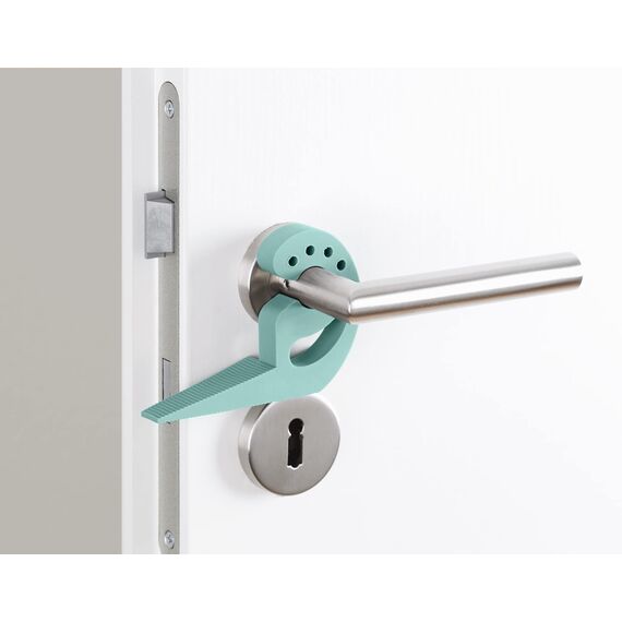 WENKO Türstopper und Fensterstopper Multi-Stop® Mint - Klemmschutz, Kunststoff (TPR), 11.8 x 7.7 x 2.5 cm, Minzgrün
