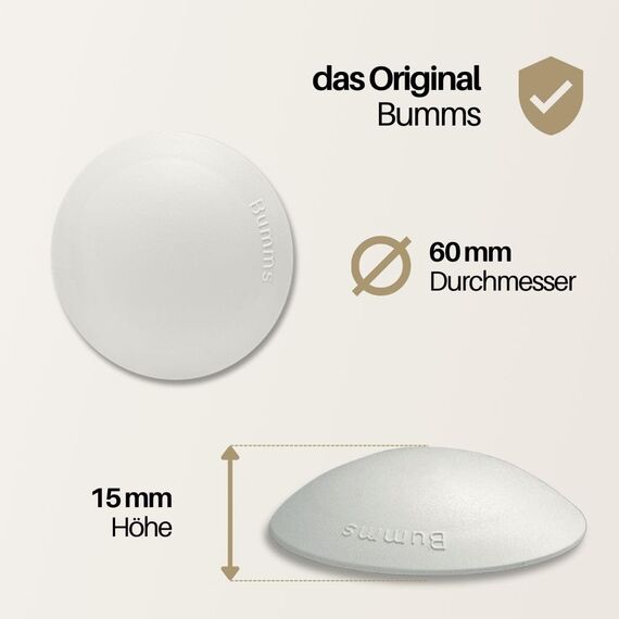 Bumms Türstopper für Boden und Wand Weiß selbstklebend ohne bohren [10 Stück] - Ø 60 mm - Wandpuffer für Wandschutz aus Gummi - Türpuffer für Türanschlag, Türgriffschutz bei Wänden