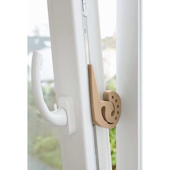 WENKO Türstopper und Fensterstopper Multi-Stop® Beige - Klemmschutz, Kunststoff (TPR), 11.8 x 7.7 x 2.5 cm, Beige
