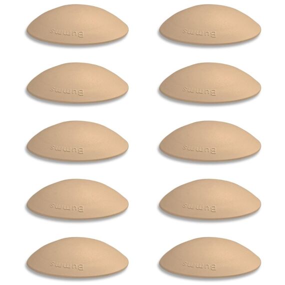 Bumms Türstopper für Boden und Wand Beige selbstklebend ohne bohren [10 Stück] - Ø 60 mm - Wandpuffer für Wandschutz aus Gummi - Türpuffer für Türanschlag, Türgriffschutz bei Wänden