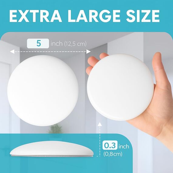 Strongest Wall Door Handle Stopper 12.7 cm Set 3 Pieces of White Rubber Knob