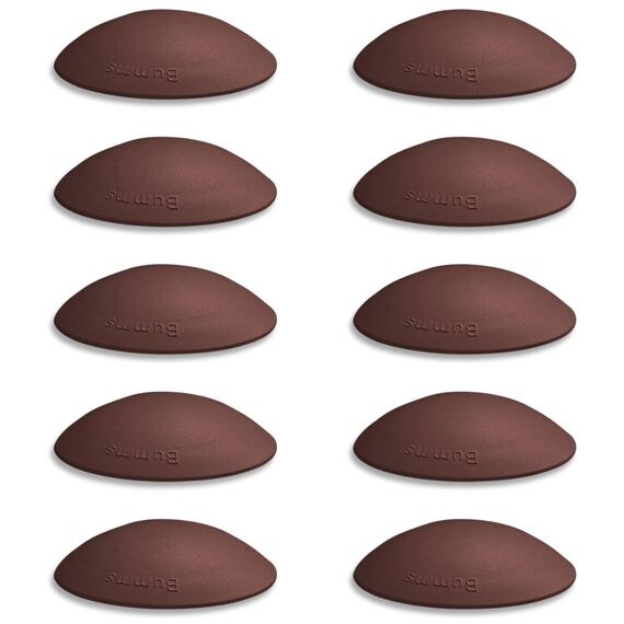 Bumms Türstopper für Boden und Wand Braun selbstklebend ohne bohren [10 Stück] - Ø 60 mm - Wandpuffer für Wandschutz aus Gummi - Türpuffer für Türanschlag, Türgriffschutz bei Wänden