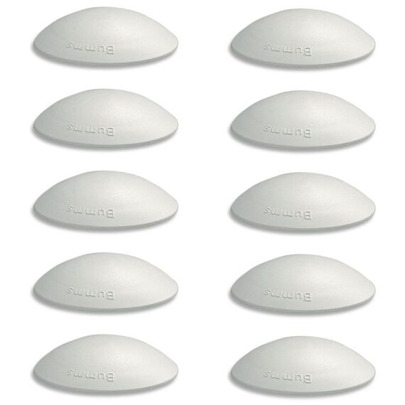 Bumms Türstopper für Boden und Wand Weiß selbstklebend ohne bohren [10 Stück] - Ø 60 mm - Wandpuffer für Wandschutz aus Gummi - Türpuffer für Türanschlag, Türgriffschutz bei Wänden