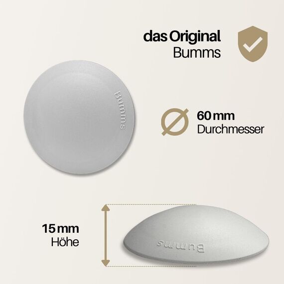 Bumms Türstopper für Boden und Wand Grau selbstklebend ohne bohren [4 Stück] - Ø 60 mm - Wandpuffer für Wandschutz aus Gummi - Türpuffer für Türanschlag, Türgriffschutz bei Wänden