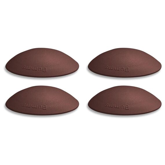 Bumms Türstopper für Boden und Wand Braun selbstklebend ohne bohren [4 Stück] - Ø 60 mm - Wandpuffer für Wandschutz aus Gummi - Türpuffer für Türanschlag, Türgriffschutz bei Wänden
