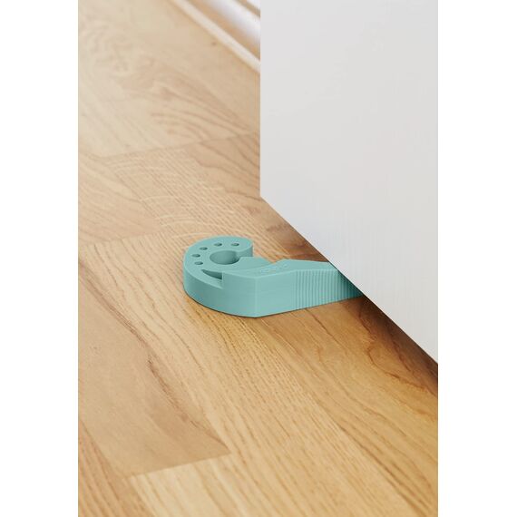 WENKO Türstopper und Fensterstopper Multi-Stop® Mint - Klemmschutz, Kunststoff (TPR), 11.8 x 7.7 x 2.5 cm, Minzgrün