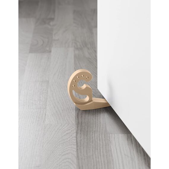 WENKO Türstopper und Fensterstopper Multi-Stop® Beige - Klemmschutz, Kunststoff (TPR), 11.8 x 7.7 x 2.5 cm, Beige
