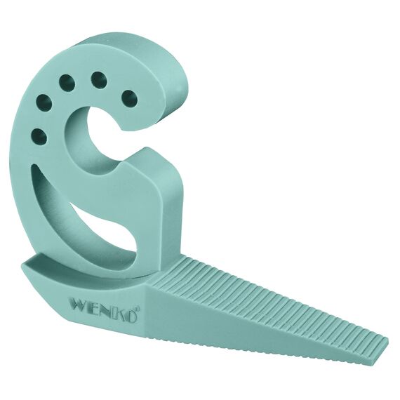 WENKO Türstopper und Fensterstopper Multi-Stop® Mint - Klemmschutz, Kunststoff (TPR), 11.8 x 7.7 x 2.5 cm, Minzgrün