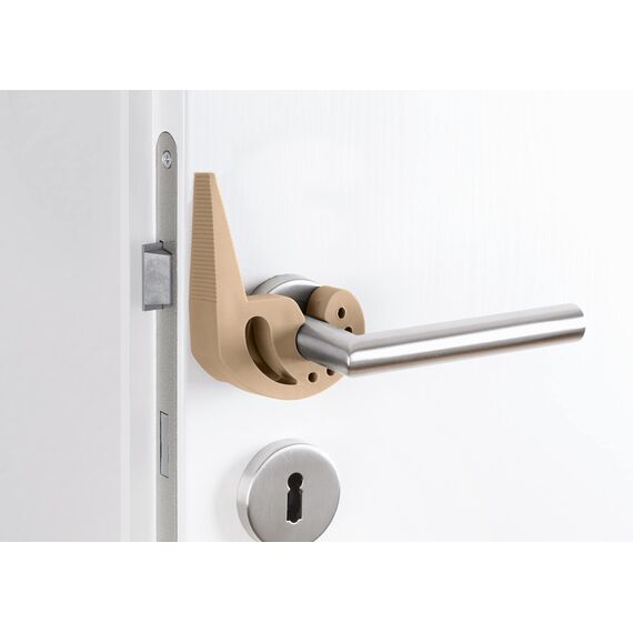 WENKO Türstopper und Fensterstopper Multi-Stop® Beige - Klemmschutz, Kunststoff (TPR), 11.8 x 7.7 x 2.5 cm, Beige