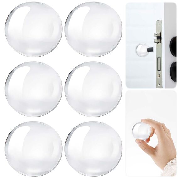 Royouzi 6 Stück Türstopper Wand - Türklinkenpuffer 40 X 8 MM Transparent - Türpuffer Wandschutz Türklinke Gummipuffer Selbstklebend - Door Stopper Für Bad, Tür, Wände