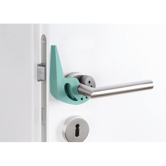 WENKO Türstopper und Fensterstopper Multi-Stop® Mint - Klemmschutz, Kunststoff (TPR), 11.8 x 7.7 x 2.5 cm, Minzgrün
