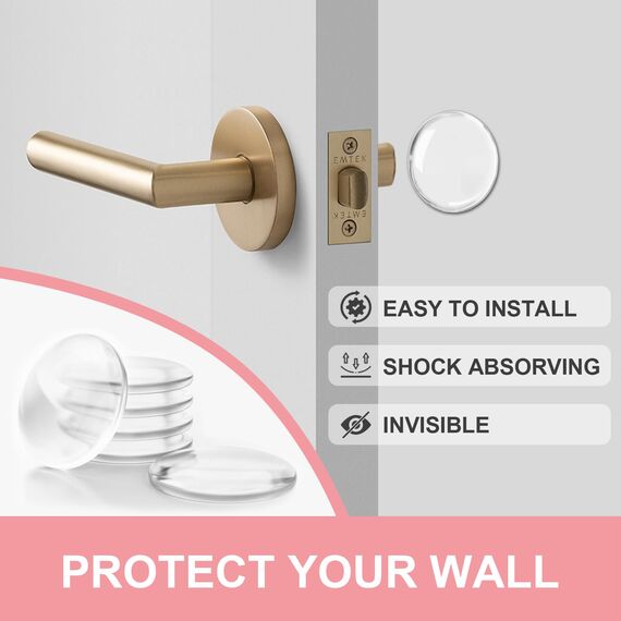 6 Stück Gummipuffer Selbstklebend, Türpuffer Transparent, türgriff schutz, türstopper gummi, Türstopper Wand Selbstklebend, Stoßdämpfend und geräuschlos, robust und langlebig