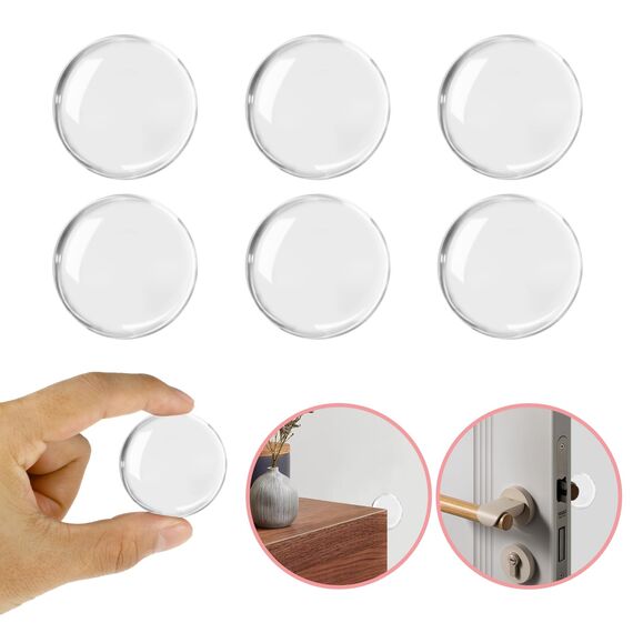6 Stück Gummipuffer Selbstklebend, Türpuffer Transparent, türgriff schutz, türstopper gummi, Türstopper Wand Selbstklebend, Stoßdämpfend und geräuschlos, robust und langlebig