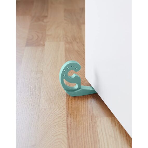 WENKO Türstopper und Fensterstopper Multi-Stop® Mint - Klemmschutz, Kunststoff (TPR), 11.8 x 7.7 x 2.5 cm, Minzgrün