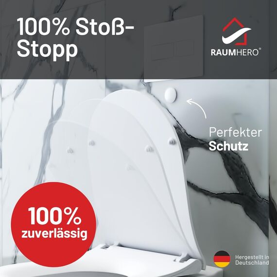 Raumhero 2x Türstopper Wand selbstklebend - (Made in Germany) - Türpuffer Wand - Idealer Wandschutz - Door Stopper, Wandpuffer, Türgriff Stopper