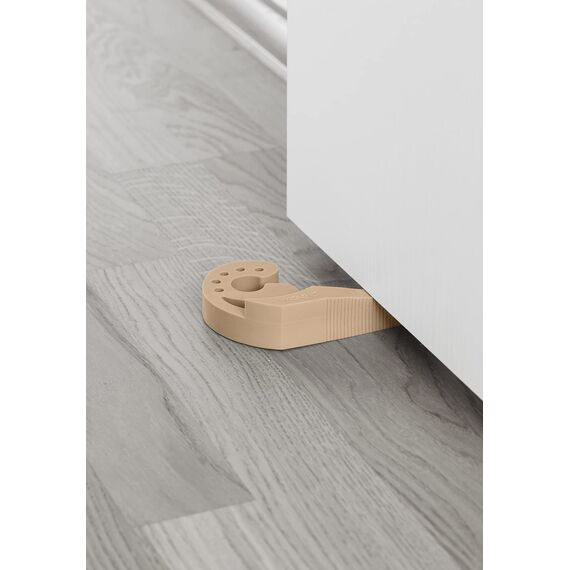 WENKO Türstopper und Fensterstopper Multi-Stop® Beige - Klemmschutz, Kunststoff (TPR), 11.8 x 7.7 x 2.5 cm, Beige