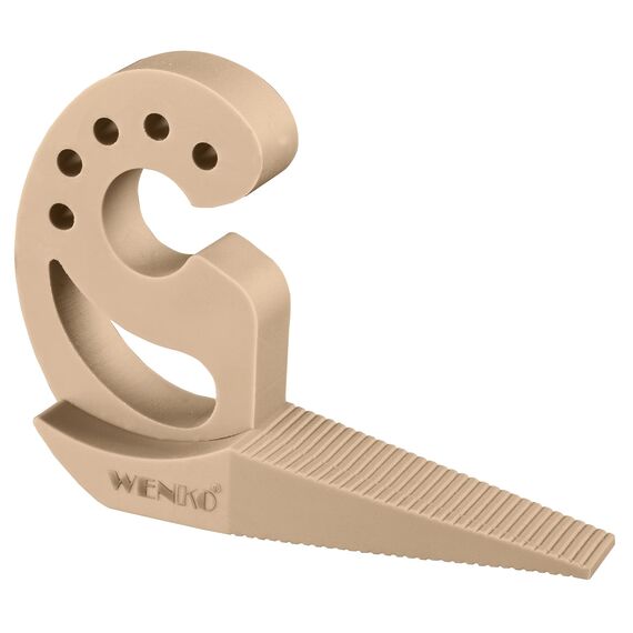 WENKO Türstopper und Fensterstopper Multi-Stop® Beige - Klemmschutz, Kunststoff (TPR), 11.8 x 7.7 x 2.5 cm, Beige