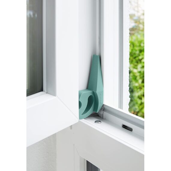 WENKO Türstopper und Fensterstopper Multi-Stop® Mint - Klemmschutz, Kunststoff (TPR), 11.8 x 7.7 x 2.5 cm, Minzgrün