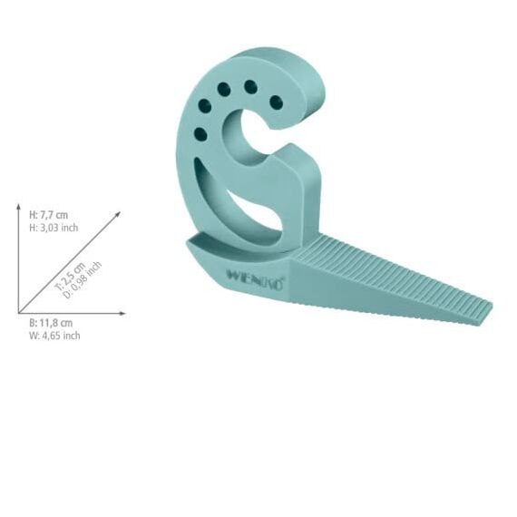 WENKO Türstopper und Fensterstopper Multi-Stop® Mint - Klemmschutz, Kunststoff (TPR), 11.8 x 7.7 x 2.5 cm, Minzgrün