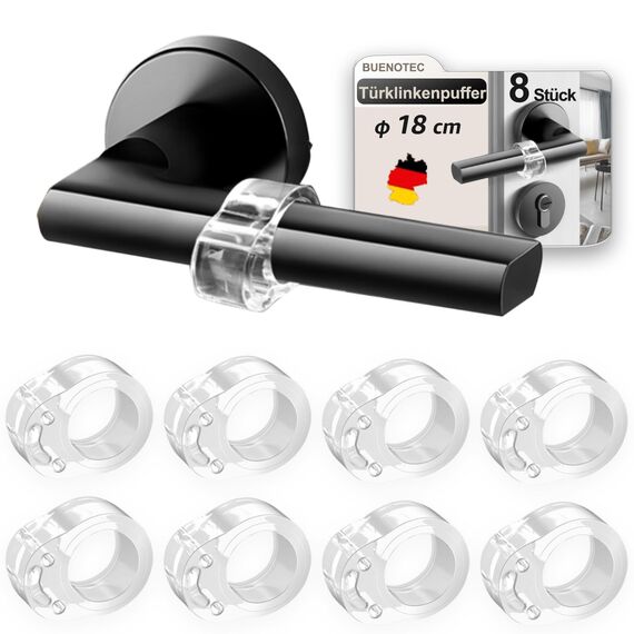 Türklinkenpuffer - 8er Set Türstopper Klinke, Transparente Türstopper für Türklinke, Türgriff und Fensterklinke Anschlagdämpfer Stopper zum Schutz vor Macken, Ø18mm, Für die meisten Türgriffe Geeignet
