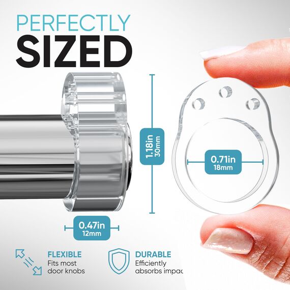 Strongest Home 8er-Pack Türstopper für Türgriffe - Transparente & unsichtbare Wandtürstopper, beschädigungsfreie Glastürstopper für Duschtüren, ohne Kleber, passend für alle Türgriffe