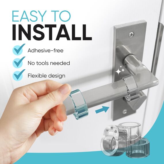 Strongest Home 8er-Pack Türstopper für Türgriffe - Transparente & unsichtbare Wandtürstopper, beschädigungsfreie Glastürstopper für Duschtüren, ohne Kleber, passend für alle Türgriffe