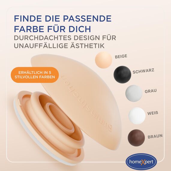 homeXpert Türstopper Wand Beige selbstklebend [10 Stück] - Ø 40 mm - kleiner Wandpuffer für Wandschutz - Türpuffer Wand für Türanschlag, Türgriffschutz, Türklinken Stopper