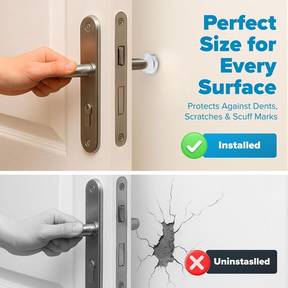 Strongest Home Wand-Türgriff-Stopper-Set. 12 Stück klarer Gummi-Türgriff, rundes Wandschild-Kissen. Quiet Wall Protector für Türgriff. Guard Door Bumper Wall Protector Schalldämpfer. Selbstklebend