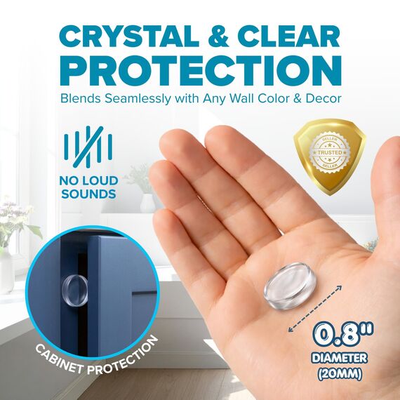 Strongest Home Wand-Türgriff-Stopper-Set. 12 Stück klarer Gummi-Türgriff, rundes Wandschild-Kissen. Quiet Wall Protector für Türgriff. Guard Door Bumper Wall Protector Schalldämpfer. Selbstklebend