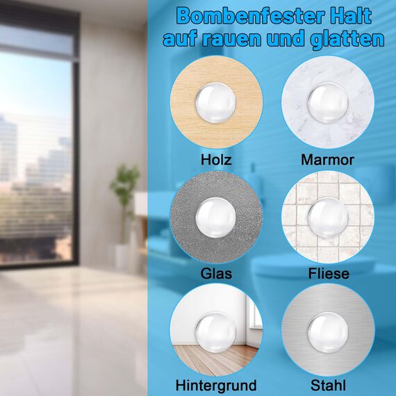 Royouzi 6 Stück Türstopper Wand - Türklinkenpuffer 40 X 8 MM Transparent - Türpuffer Wandschutz Türklinke Gummipuffer Selbstklebend - Door Stopper Für Bad, Tür, Wände