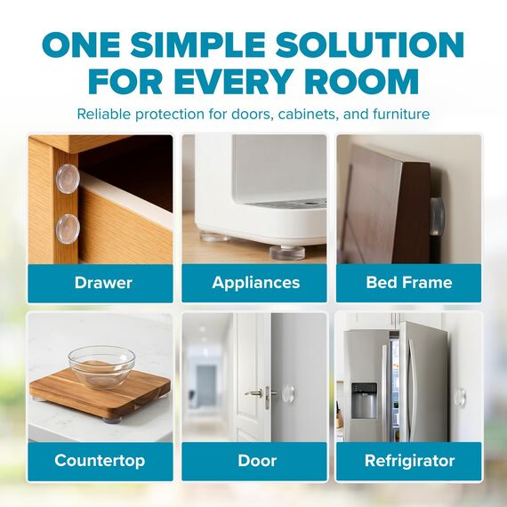 Strongest Home Wand-Türgriff-Stopper-Set. 12 Stück klarer Gummi-Türgriff, rundes Wandschild-Kissen. Quiet Wall Protector für Türgriff. Guard Door Bumper Wall Protector Schalldämpfer. Selbstklebend