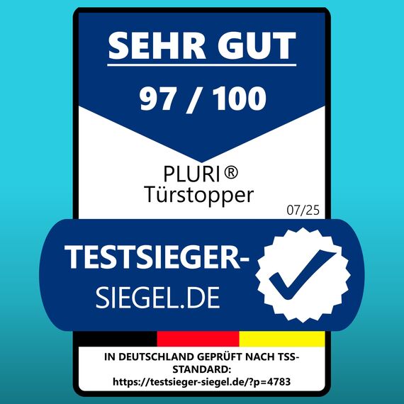 PLURI - Premium Türstopper Wand Edelstahl [1er Set] - GRATIS Befestigungsmaterial, Wandmontage mit Schrauben & Dübeln – Gummi-Puffer schützt Türgriff, Türklinke und Wand, Weiß
